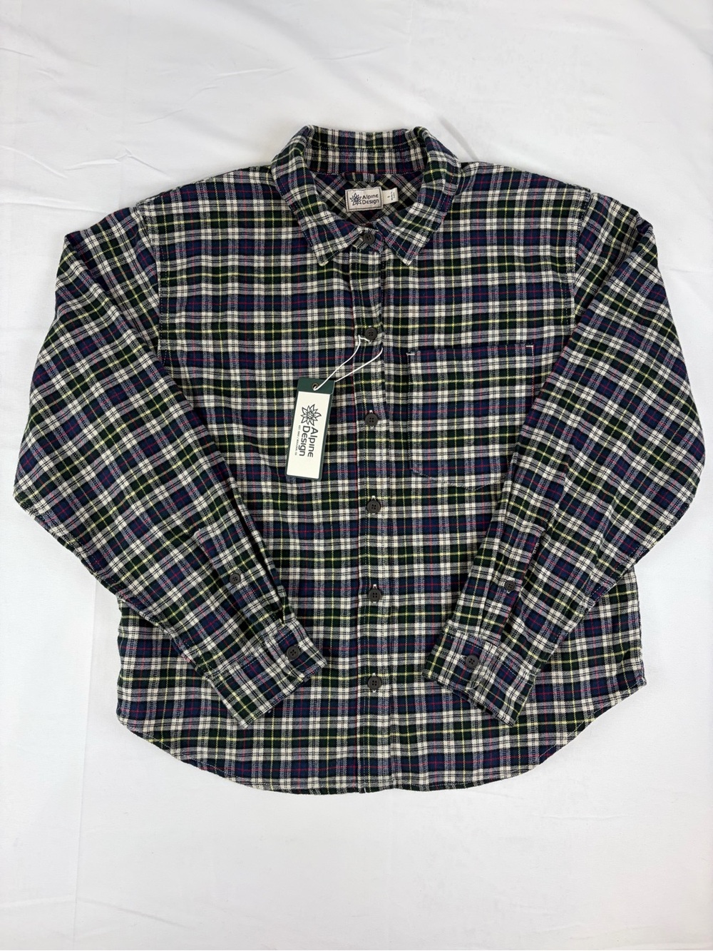 *NEW* Alpine Design Plaid Flannel Shirt 100% Cotton Blue & Green Women’s Small